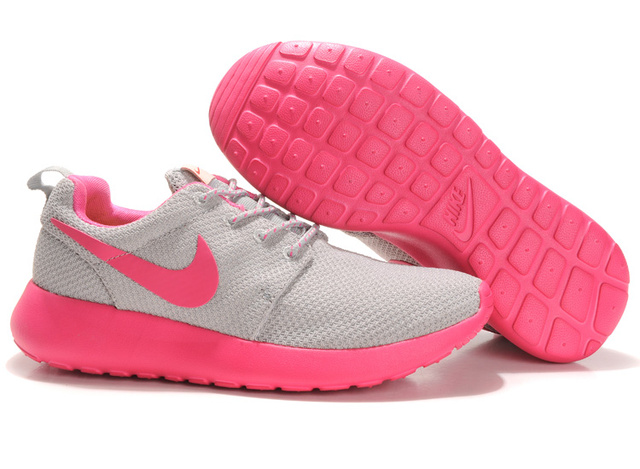 Femmes Nike Roshe Running Chaussures Gris Rose